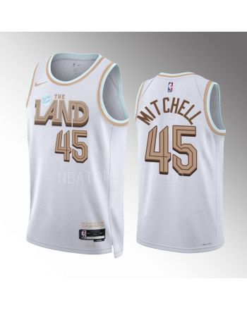 Donovan Mitchell 45 2022-23 Cleveland Cavaliers White City Edition Jersey Swingman