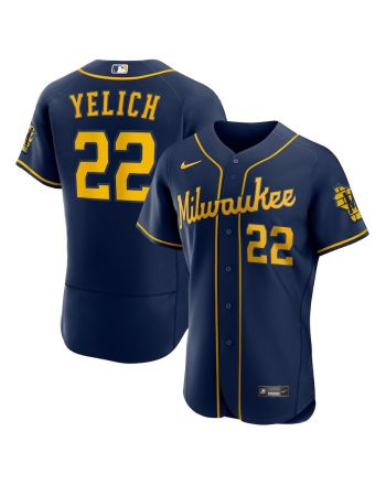 Christian Yelich 22 Milwaukee Brewers Alternate Player Elite Jersey - Navy