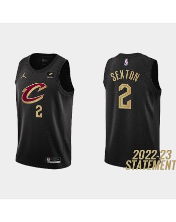 Cleveland Cavaliers 2 Collin Sexton 2022-23 Statement Edition Black Men Jersey