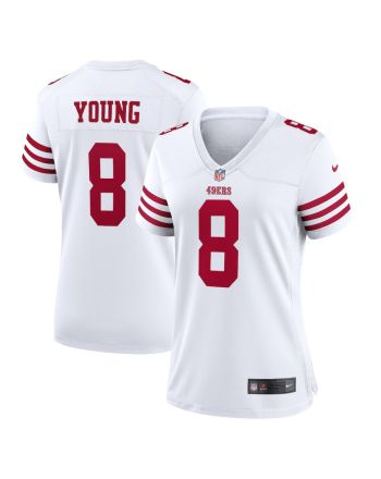 Steve Young 8 San Francisco 49ers Women Retired Game Jersey - White