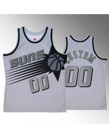 Custom 00 Space Knit Jersey Phoenix Suns Grey Hardwood Classics Men Jersey