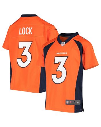 Drew Lock 3 Denver Broncos YOUTH Game Jersey - Orange