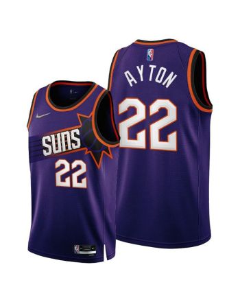 Phoenix Suns 22 Deandre Ayton 2022-23 Icon Edition Jersey Purple - Men Jersey