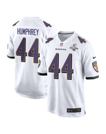 Marlon Humphrey 44 Baltimore Ravens 2023 Playoffs Patch Game Men Jersey - White