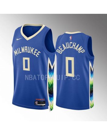 MarJon Beauchamp 0 2022-23 Milwaukee Bucks Blue City Edition Jersey Swingman