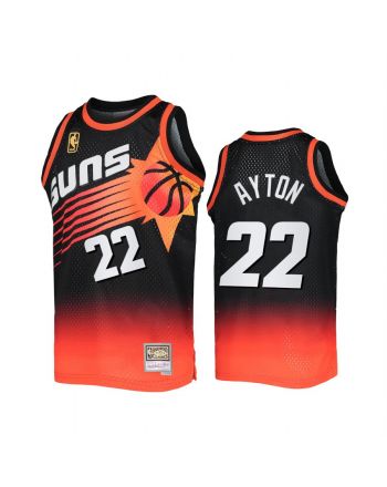 Phoenix Suns Deandre Ayton 22 Black Orange Fadeaway Men Jersey Mitchell Ness