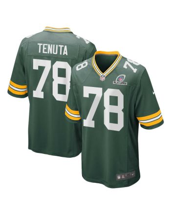 Luke Tenuta 78 Green Bay Packers 2023 Playoffs Patch Game Men Jersey - Green