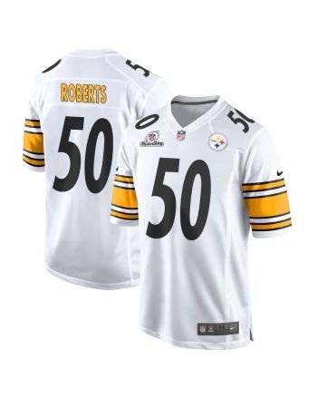 Elandon Roberts 50 Pittsburgh Steelers 2023 Playoffs Patch Game Men Jersey - White