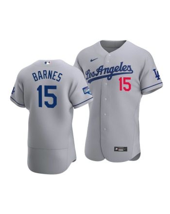 Men's Los Angeles Dodgers Austin Barnes 15 2020 World Series Champions Road Jersey Gray