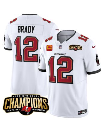 Tom Brady 12 Tampa Bay Buccaneers 2023 NFC South Champions Patch Game Men Jersey - White