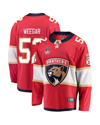 Florida Panthers MacKenzie Weegar 52 Home 2023 Stanley Cup Final Breakaway Men Jersey - Red