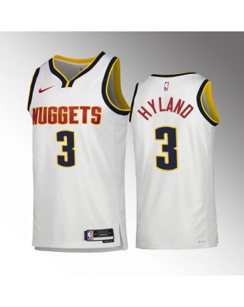 Bones Hyland 3 2022-23 Denver Nuggets White Association Edition Jersey Swingman