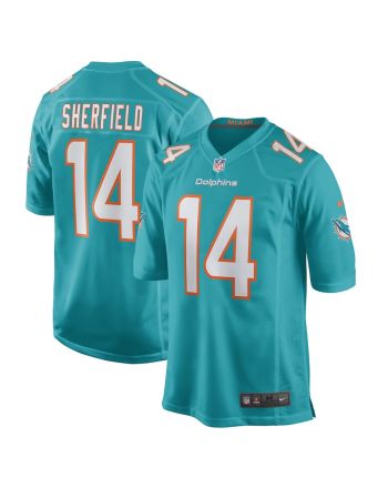 Trent Sherfield Miami Dolphins Game Player Jersey - Aqua