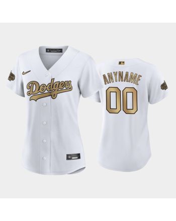 Women's Los Angeles Dodgers White 00 Custom Jersey