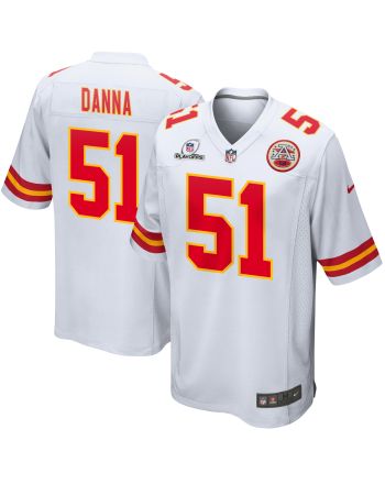 Mike Danna 51 Kansas City Chiefs 2023 Playoffs Patch Game Men Jersey - White