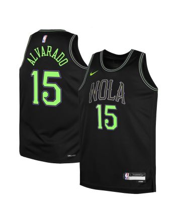 Jose Alvarado 15 New Orleans Pelicans 2023/24 City Edition Swingman YOUTH Jersey - Black