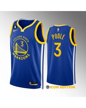 Golden State Warriors Jordan Poole 3 Icon Edition Royal Jersey 2022-23 Swingman