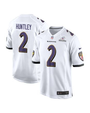 Tyler Huntley 2 Baltimore Ravens 2024 Divisional Patch Game Men Jersey - White