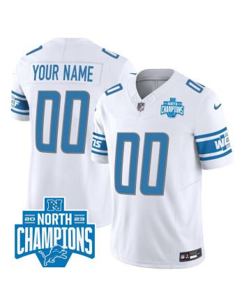 Detroit Lions 2023 NFC North Division Champions Patch Game Custom Men Jersey - White