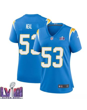 Lorenzo Neal 53 Los Angeles Chargers Super Bowl LVIII Women Home Game Jersey - Powder Blue