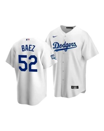 Men's Los Angeles Dodgers Pedro Baez 52 2020 World Series Champions White Home Jersey