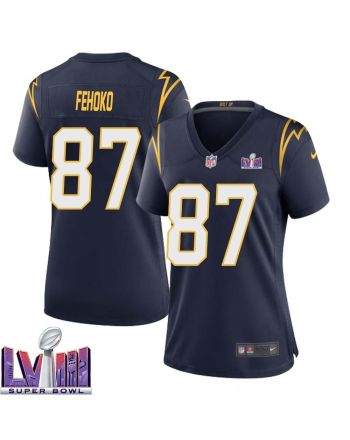 Simi Fehoko 87 Los Angeles Chargers Super Bowl LVIII Women Alternate Game Jersey - Navy