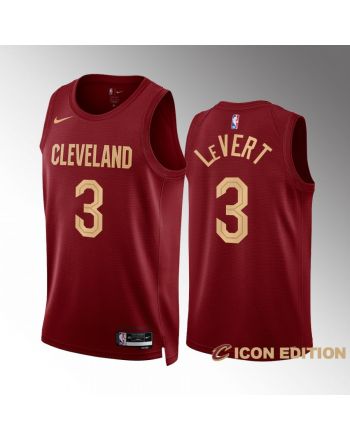 Cleveland Cavaliers Caris LeVert 3 2022-23 Icon Edition Wine Jersey Swingman