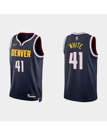 Denver Nuggets 41 Jack White 2022-23 Icon Edition Navy Men Jersey