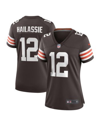 Kahlef Hailassie 12 Cleveland Browns Women's Team Game Player Jersey - Brown