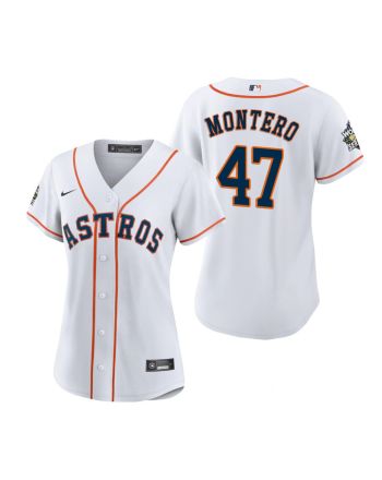 Women's Houston Astros Rafael Montero 47 White 2022-23 World Series Jersey