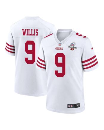 Brayden Willis 9 San Francisco 49ers 2023 Playoffs Patch Game Men Jersey - White