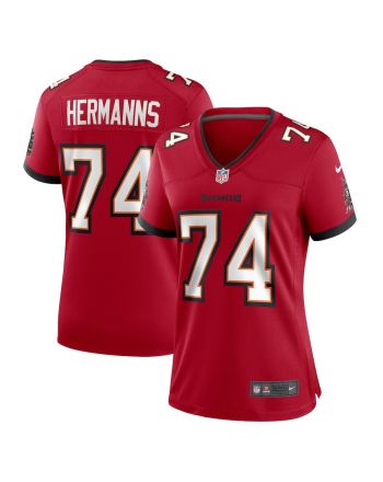 Grant Hermanns 74 Tampa Bay Buccaneers Women's Home Game Player Jersey - Red