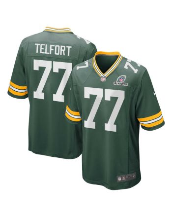 Kadeem Telfort 77 Green Bay Packers 2023 Playoffs Patch Game Men Jersey - Green