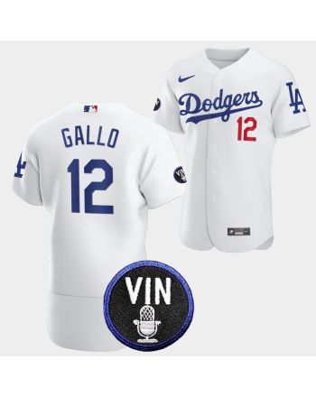 Los Angeles Dodgers Honor Vin Scully Joey Gallo Commemorative patch Jersey White