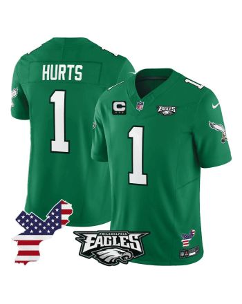 Jalen Hurts 1 Philadelphia Eagles Philadelphia Patch Alternate Game Men Jersey - Kelly Green