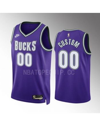 Milwaukee Bucks Custom 00 2022-23 Classic Edition Purple Jersey