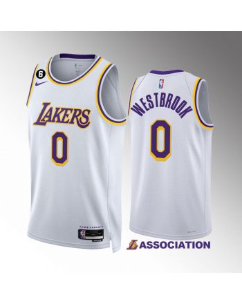 Los Angeles Lakers 2022-23 Russell Westbrook 0 Association Edition White Jersey NO.6 Patch