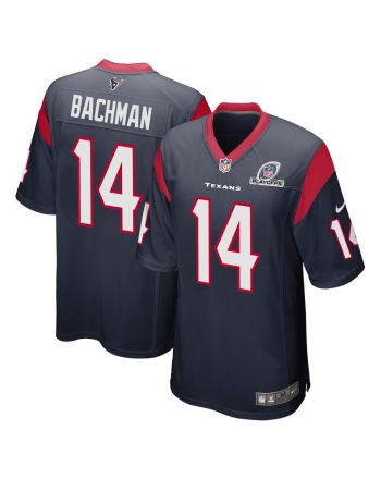 Alex Bachman 14 Houston Texans 2023 Playoffs Patch Game Men Jersey - Navy