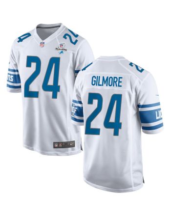 Steven Gilmore 24 Detroit Lions 2023 Playoffs Patch Game Men Jersey - White