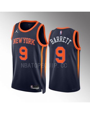 New York Knicks RJ Barrett 9 2022-23 Statement Edition Navy Men Jersey Swingman