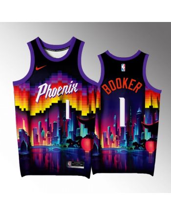 Devin Booker 1 Phoenix Suns Purple Jersey Arizona City Exclusive Edition