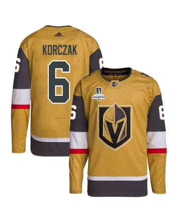 Kaedan Korczak 6 Vegas Golden Knights Stanley Cup 2023 Champions Patch Home Breakaway Men Jersey - Gold