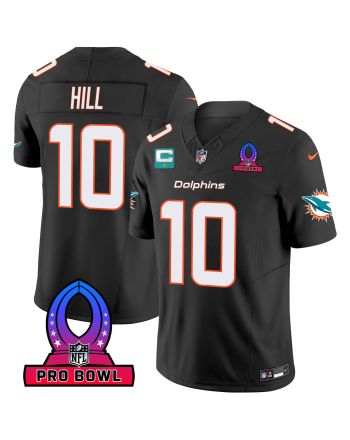 Tyreek Hill 10 Miami Dolphins 2024 Pro Bowl Patch Game Men Jersey - Black