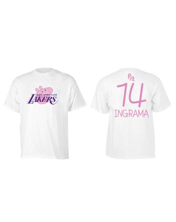 Ingrama 14 Los Angeles Lakers Pig Print T-Shirt - White