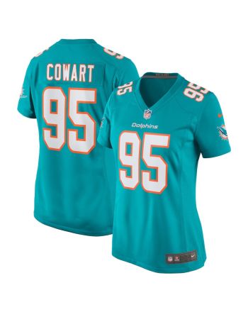 Byron Cowart 95 Miami Dolphins Women Team Game Jersey - Aqua