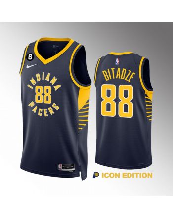 Goga Bitadze 88 Indiana Pacers Navy Icon Edition 2022-23 Men Jersey Swingman