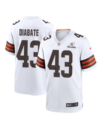 Mohamoud Diabate 43 Cleveland Browns 2023 Playoffs Patch Game Men Jersey - White