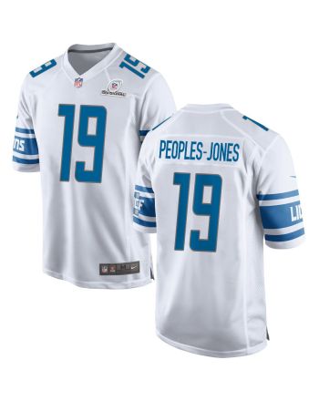 Donovan Peoples-Jones 19 Detroit Lions 2024 Divisional Patch Game Men Jersey - White