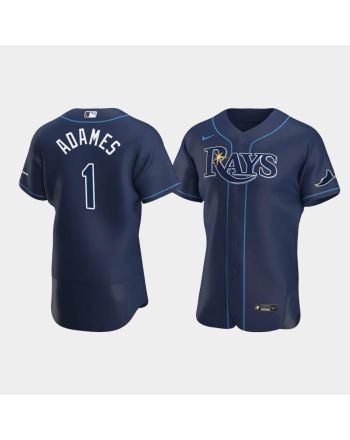 Men's Tampa Bay Rays 1 Willy Adames Navy Alternate Jersey Jersey