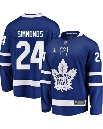 Wayne Simmonds 24 Toronto Maple Leafs Stanley Cup 2023 Playoffs Patch Home Breakaway Men Jersey - Blue